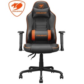 COUGAR Fusion S Breathable PVC Leather Lumbar Pillow Gaming Chair Black/Orange(Free Shipping)
