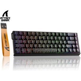 AttackShark X68MAX HE Rapid Trigger Magnetic Switch Aluminum Wired Gaming Keyboard-Black Line