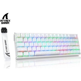AttackShark X68MAX HE Rapid Trigger Magnetic Switch Aluminum Wired Gaming Keyboard-White Line