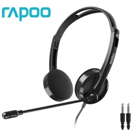 Rapoo H102 Wired Stereo 3.5mm Audio Headphone Black