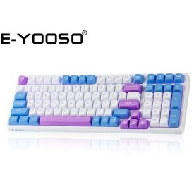 E-Yooso Z-99 RGB 99-Keys Silverwood Switch Wireless Mechanical Keyboard Purple Blue