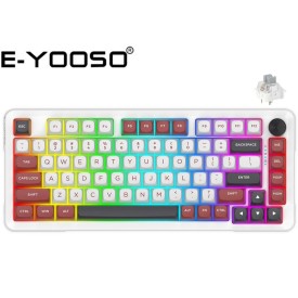 E-Yooso Z-82 RGB 81-Keys Wired Hot-Swappable Silverwood Switch Mechanical Keyboard Red