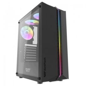 DarkFlash DK151 RGB Mid-Tower ATX Case Black With 3 RGB Fans